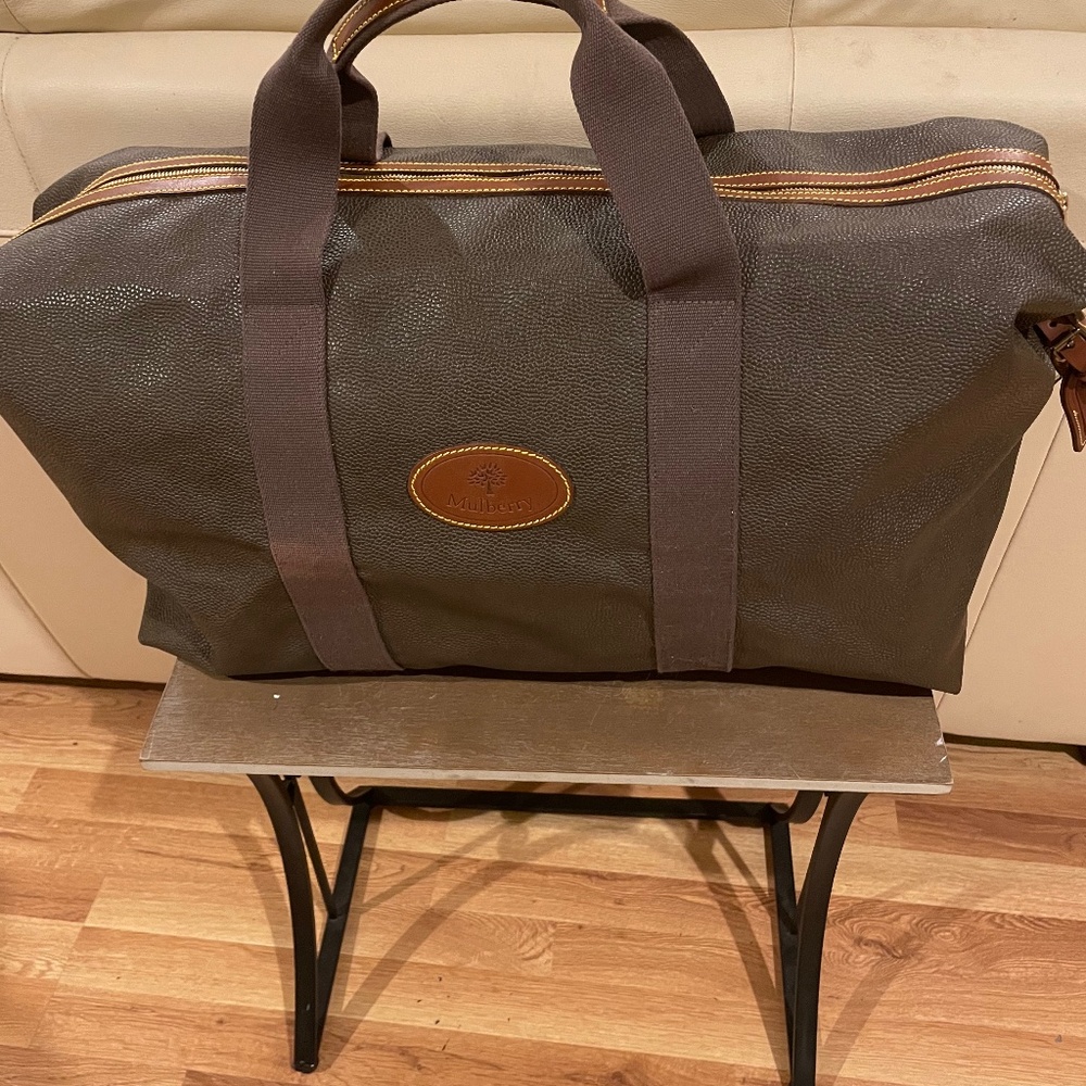 Mulberry scotch grain duffle overnight bag